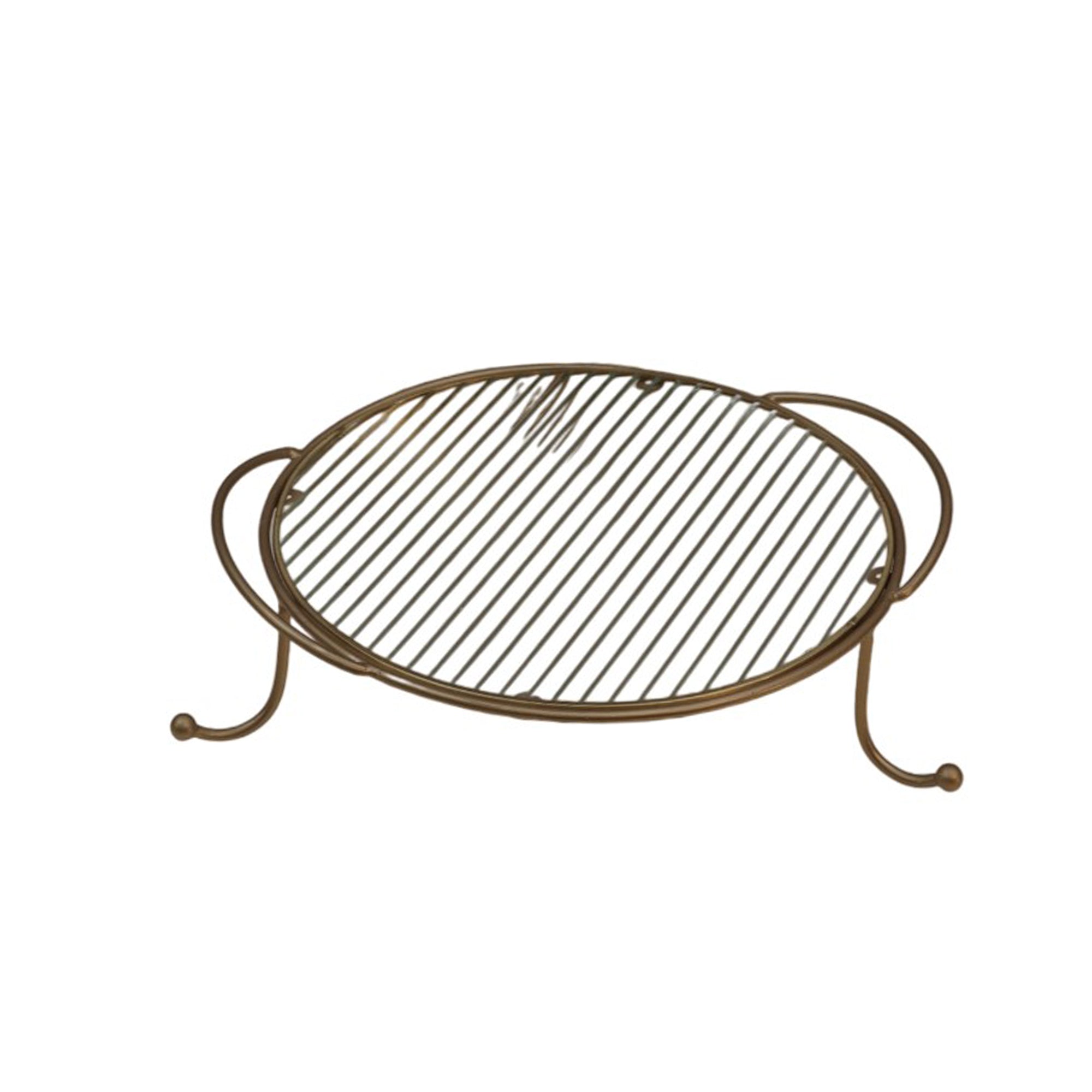 Metal Serving Food Platter with Designer Glass Tray